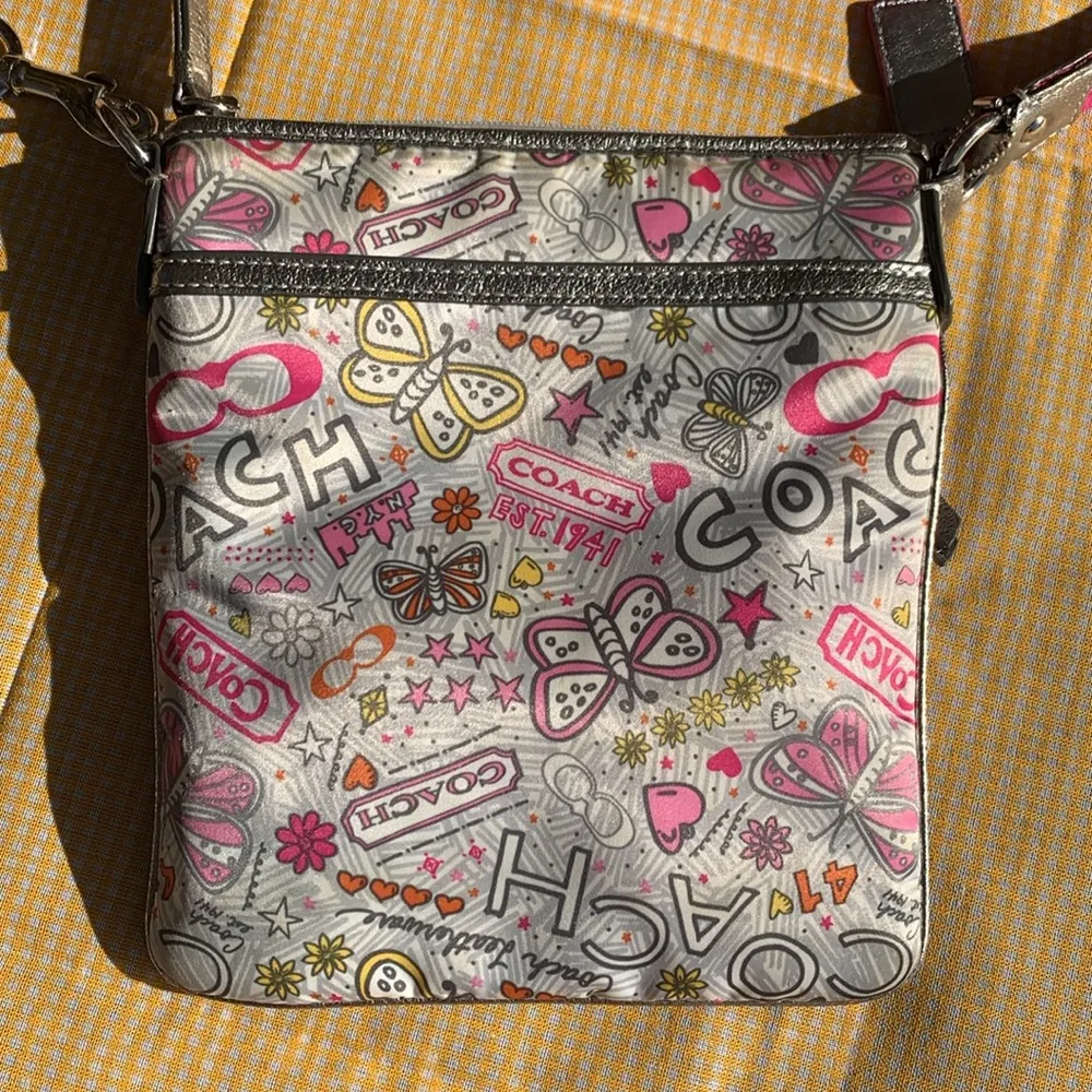 Vintage Coach Parker Butterflies Crossbody Purse - Image 5
