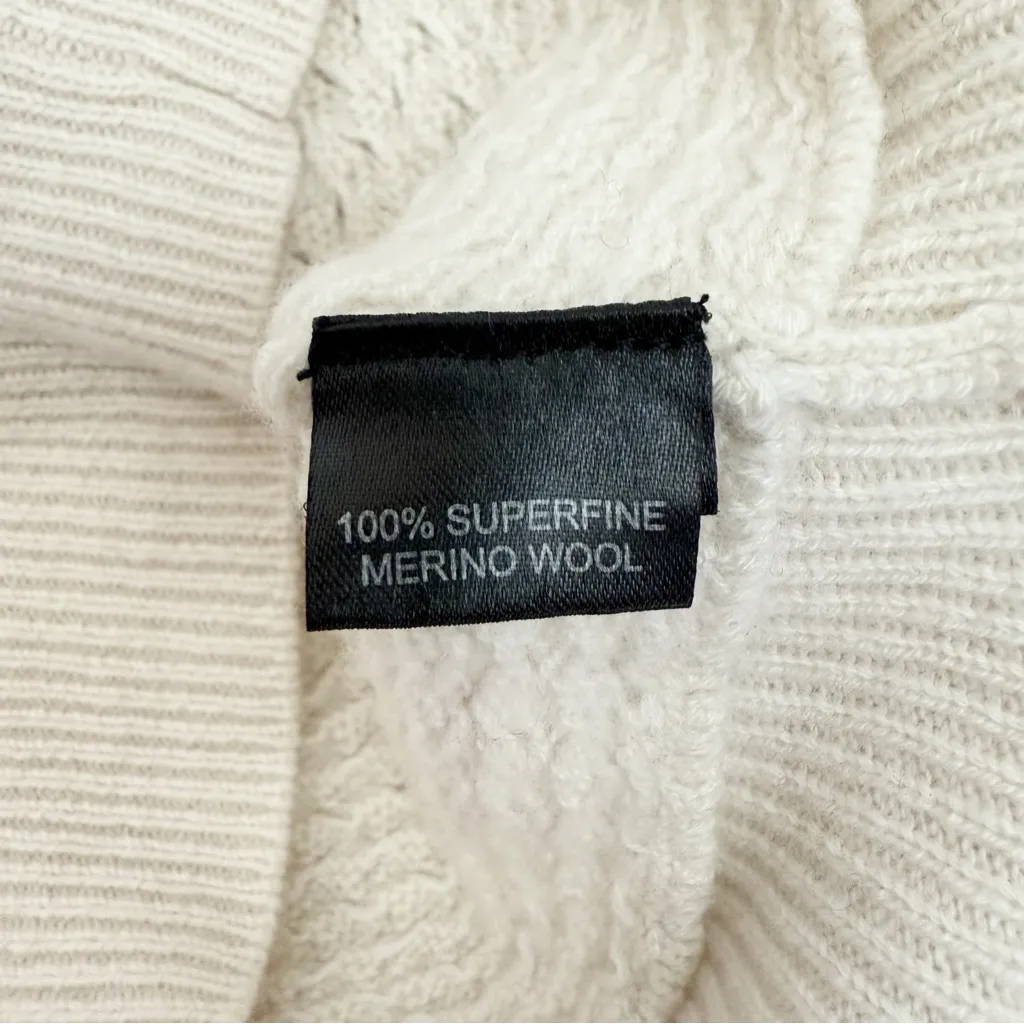 Nells Nelson Merino Wool Turtleneck Cowl Woven Textured Cocoon Sweater Gilet Tan - Image 10