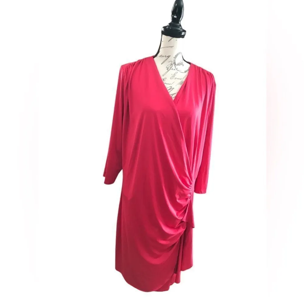 K Jordan Red Long Sleeve V Neck Dress Size 22W - Image 4