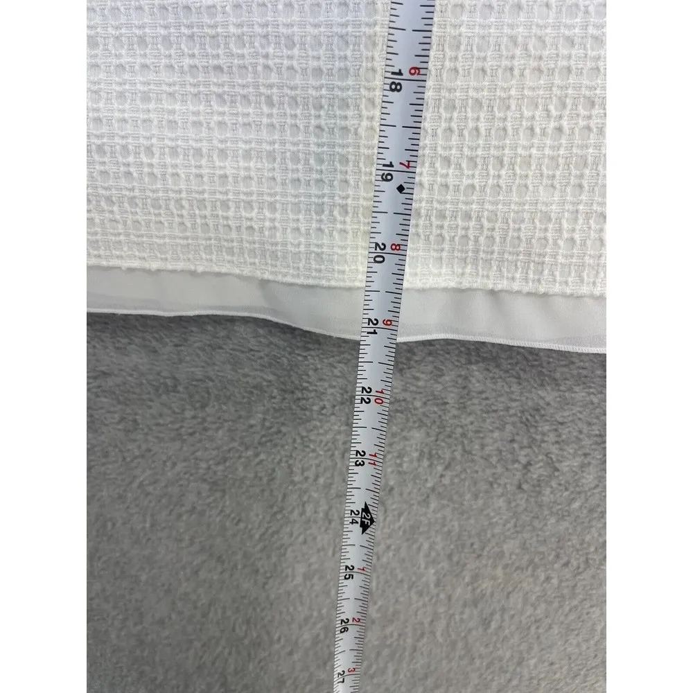 Carlisle Women's Solid White Skirt Textured Faux Layered 8 A Line 100% Cotton - Image 7