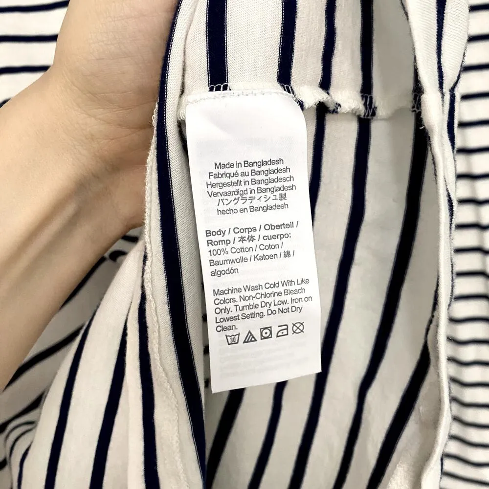 J. Crew Navy White Porto Stripe Layer Classic Tissue Turtleneck Top XS - Image 3