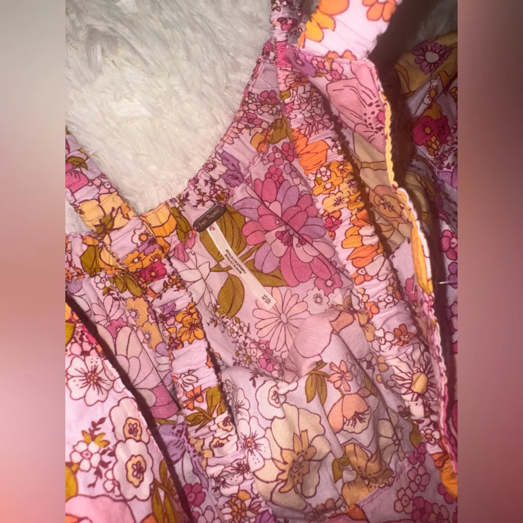 NEW Free People Park Slope Pink floral low back Maxi Dress sz XS - Image 9