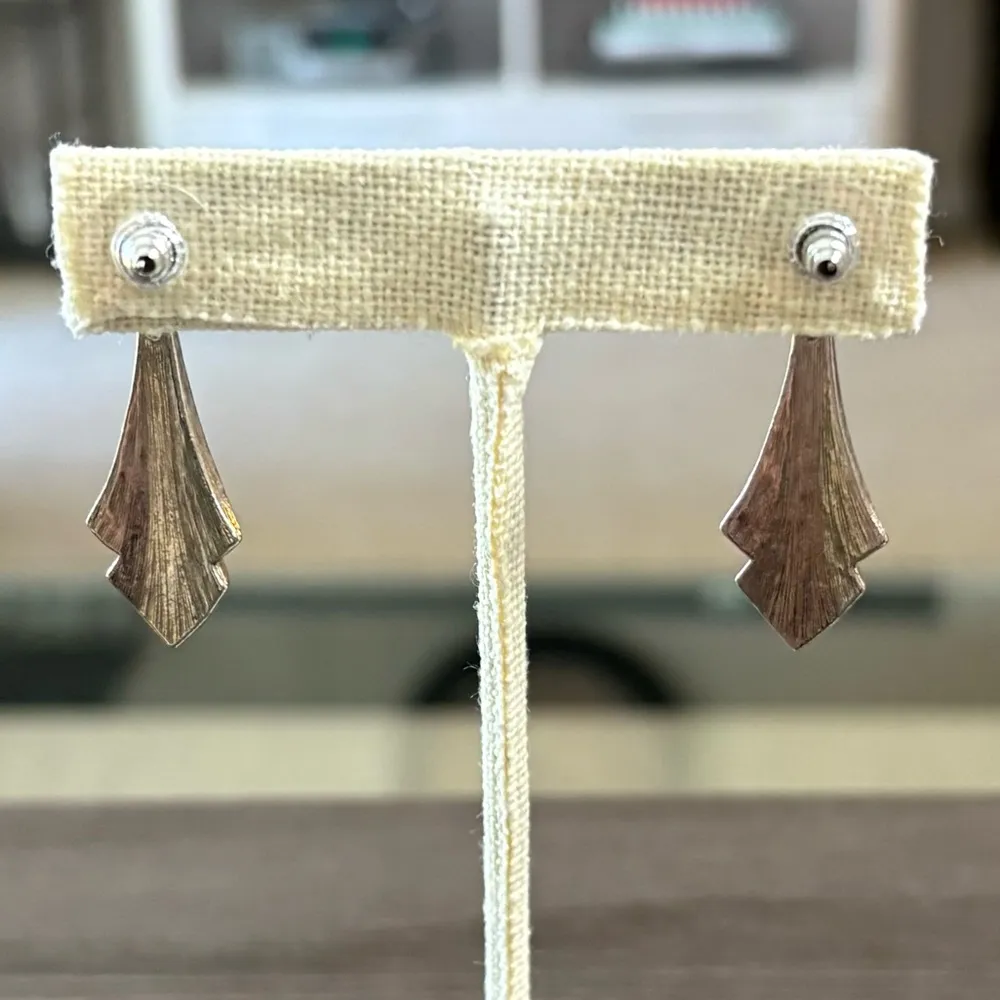 Vintage Art Deco Victorian Dangle Earrings Silver - Image 3