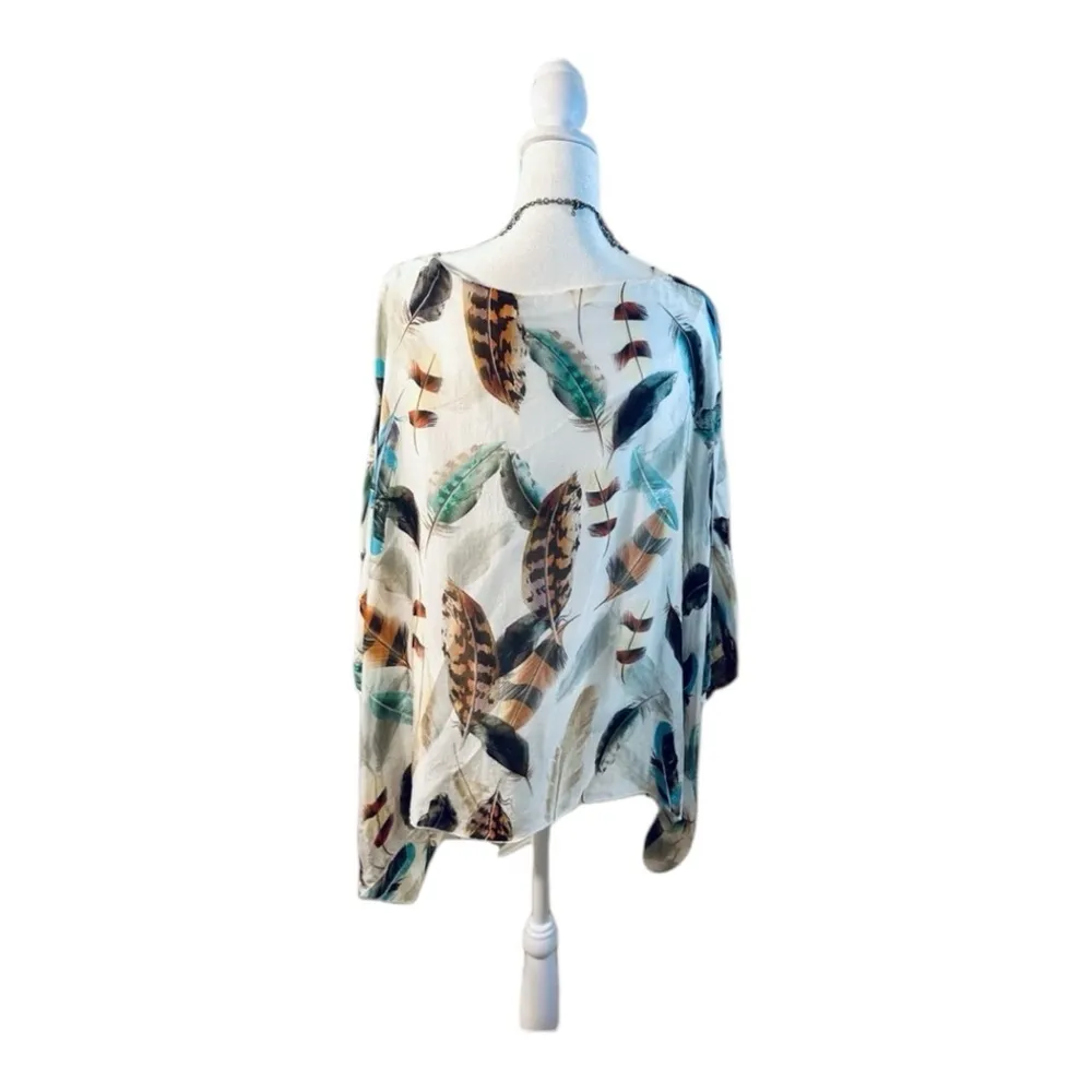 Elena Baldi Made in Italy silk blend Boho top Sz S - Image 4