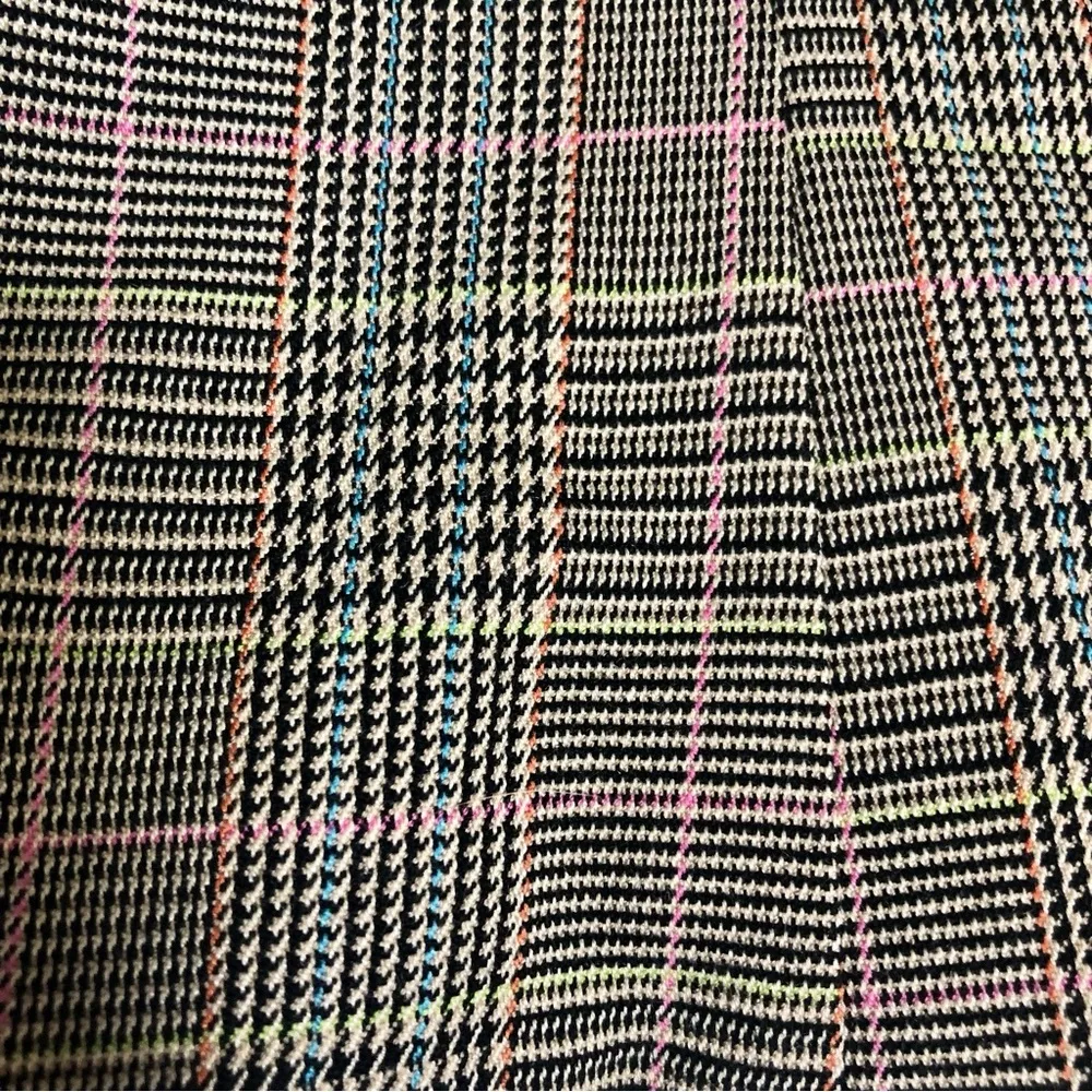 Vintage 90s Blazer Style Sleeveless Vest Waistcoat Houndstooth Plaid Preppy sz M Gray Size M - Image 5