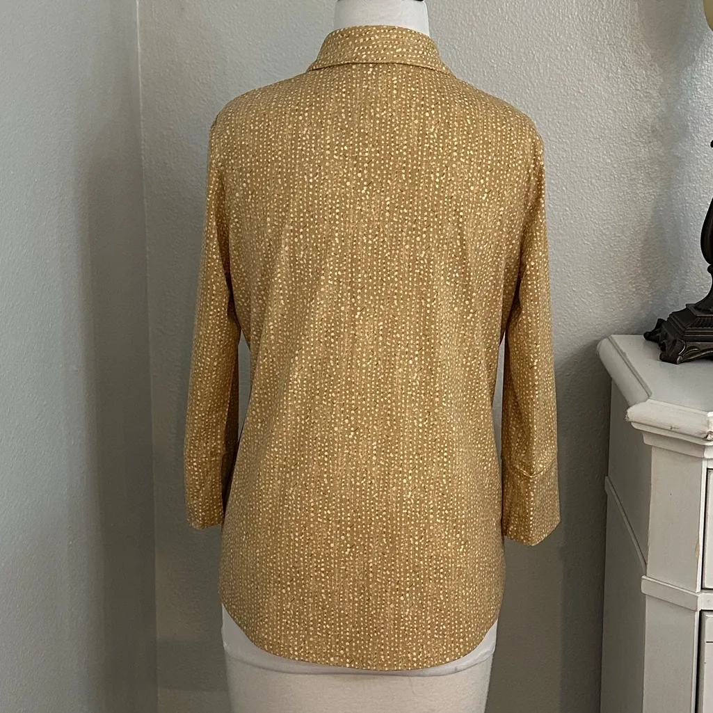 J. McLaughlin Finn‎ Catalina Cloth Long  Sleeve Button Up Shirt Yellow White M - Image 2