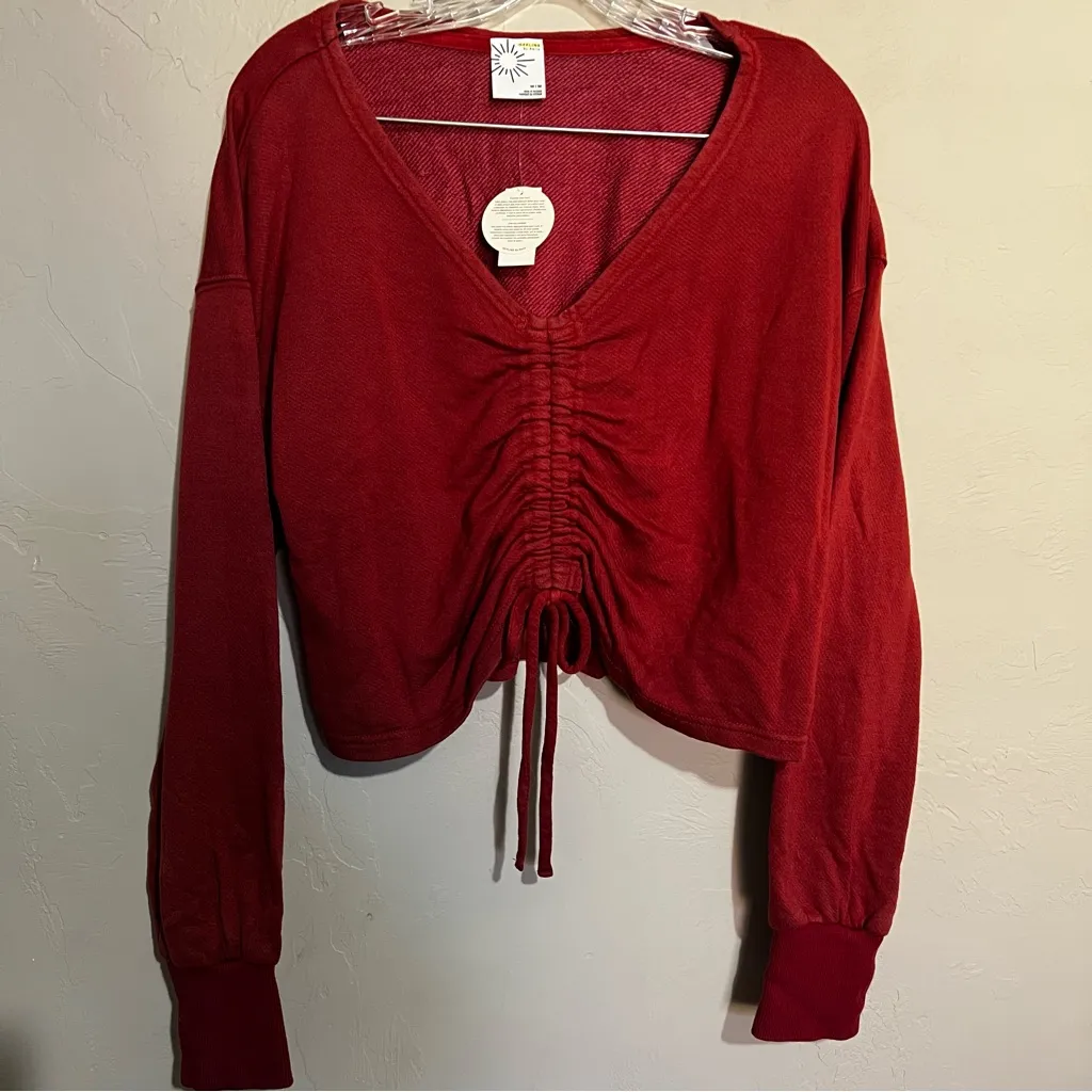 NWT  by Aerie Keep it 100 Cinched Front Rust Sweater - Image 3