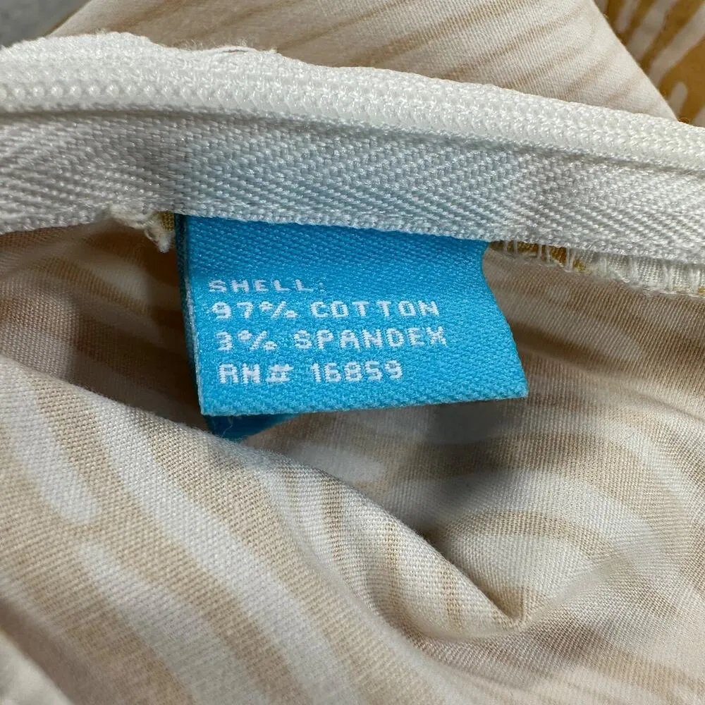 J. McLaughlin Cropped Pattern Pants Women’s Size 2 Gold Bark Print Flat Front - Image 10