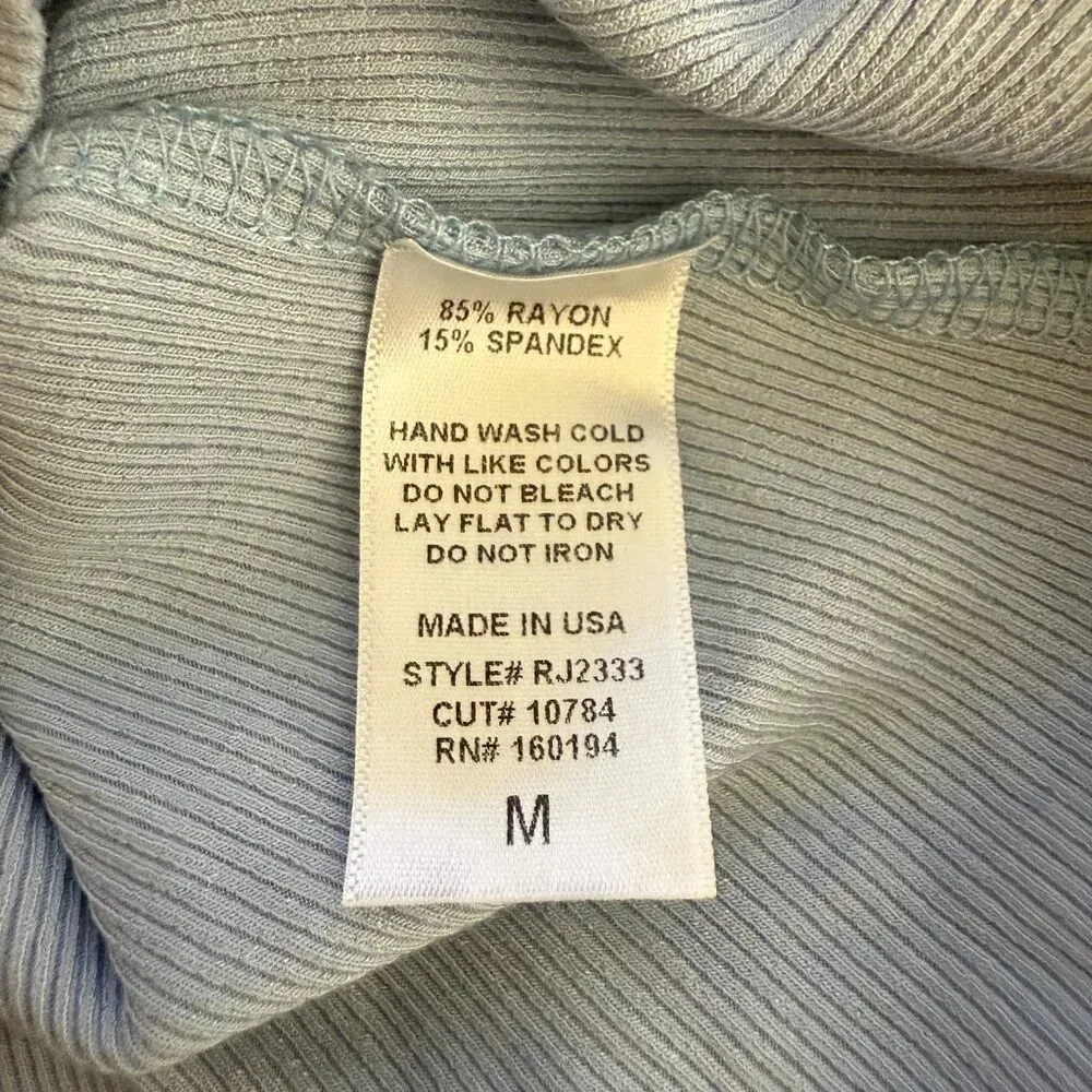 NWOT By Together Every Layer Top Ribbed Mock Neck Women's Medium Light Blue - Image 11