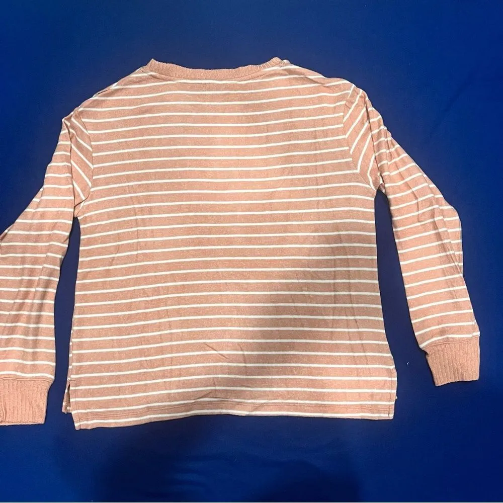 NWT Stars Above Rust Striped Perfectly Cozy Pullover Sweatshirt Size XS - Image 4