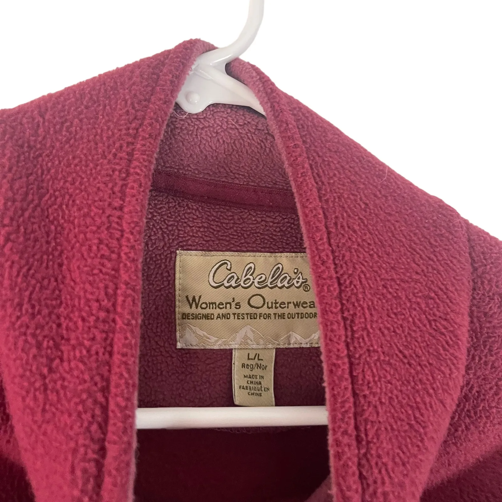 Cabela's Women's‎ Size Large Red Fleece Full Zip Sweater - Image 6
