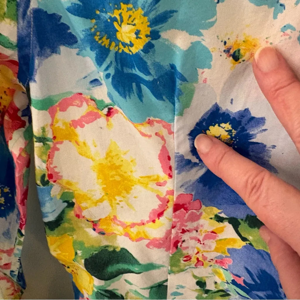 Polo Ralph Lauren Tailored Floral Button Up Cotton Shirt. Size 14. - Image 4