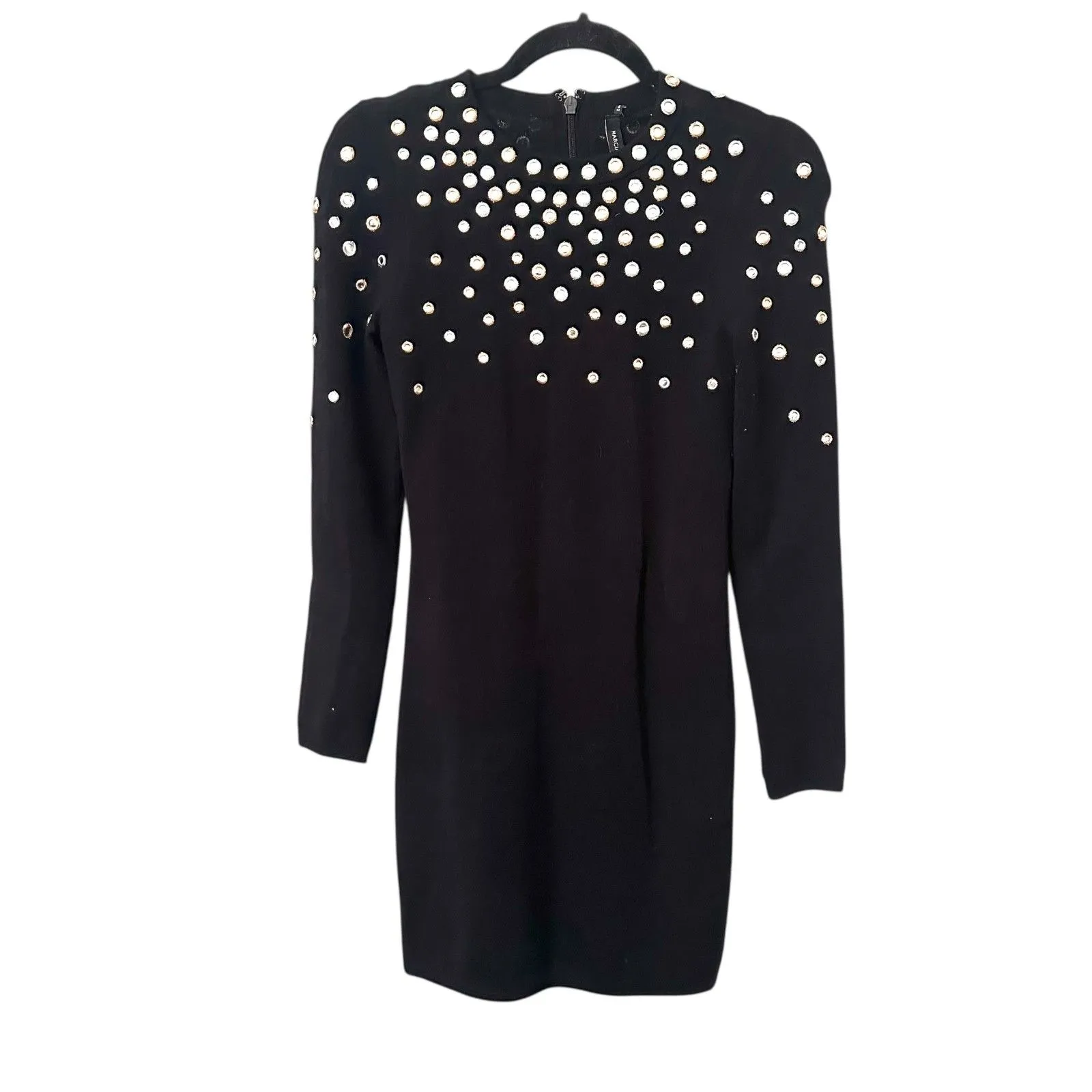 MARCIANO‎ Mirror Detailed Sweater Mini Dress Black Medium - Image 3