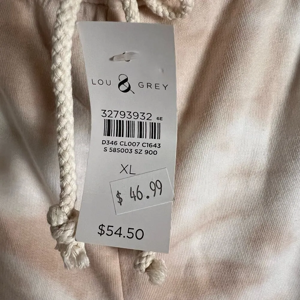 Lou & Grey Tie Dye Beige Pink Cozy Cotton Terry Shorts Size XL - Image 10