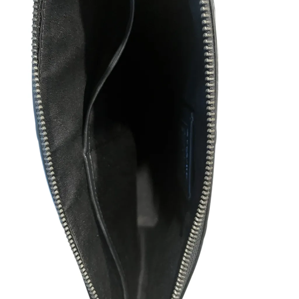 Coach Black Leather Embossed Signature Logo Clutch Wrist Bag F75914 Unisex - Image 10