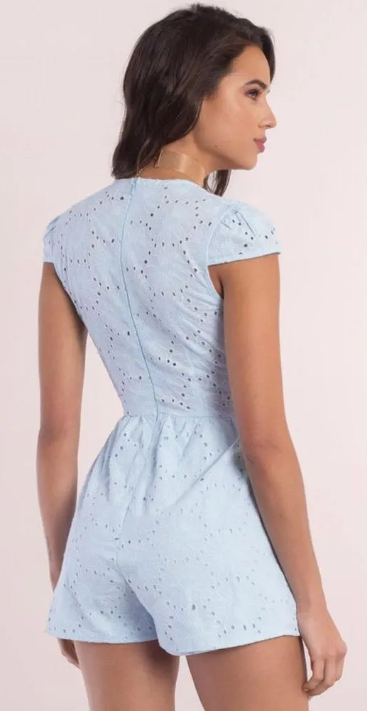 Tobi Baby Blue Plunging Romper - Image 2