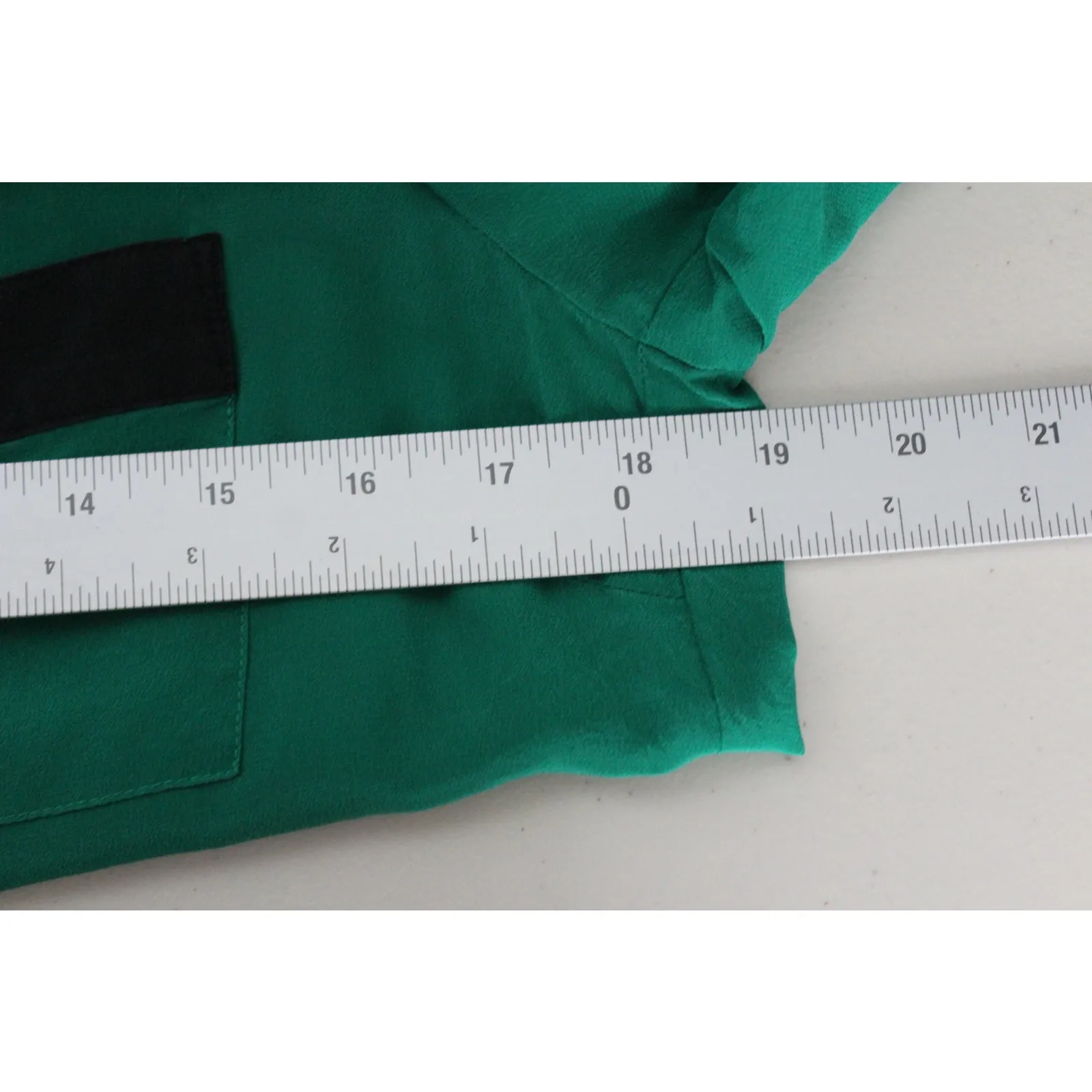 Trina‎ Turk Silk Shirt Womens Colorblock Button Down Collar Shirt Green Size M - Image 8