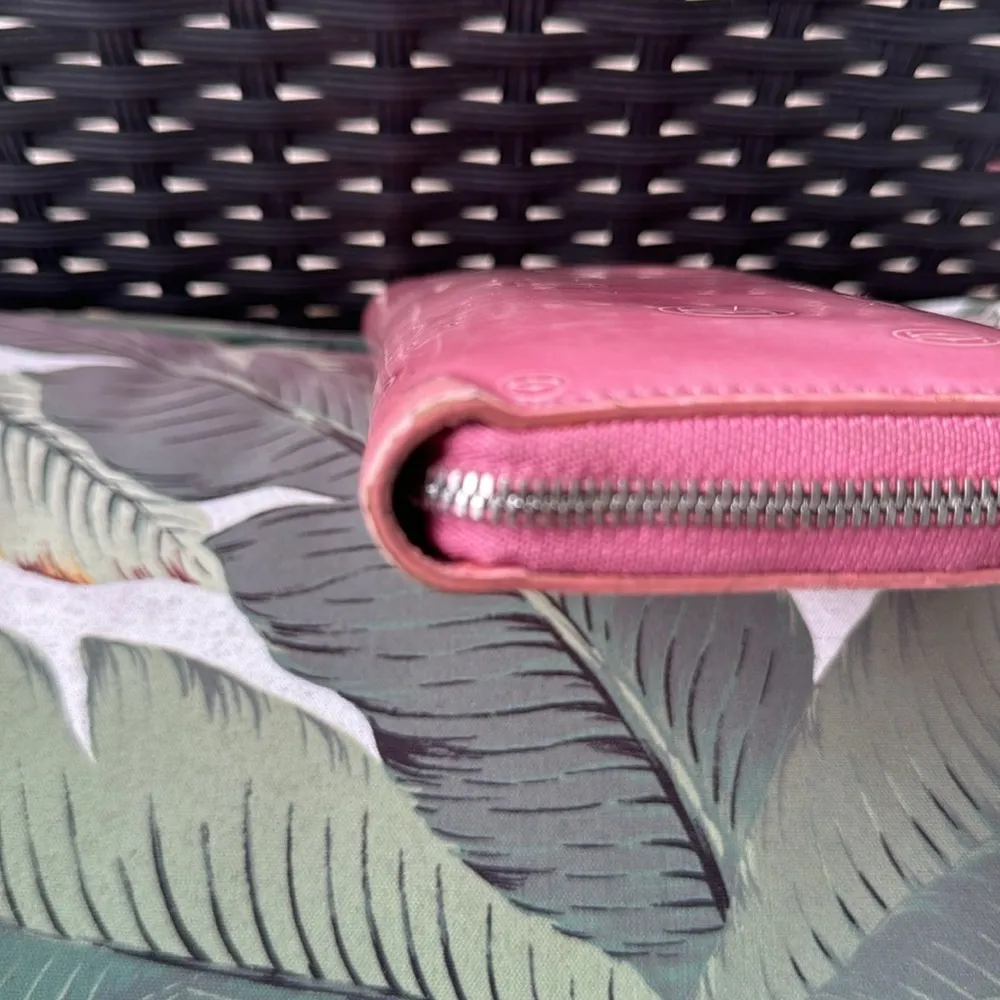 ππClassic Cartier long zippy wallet in shiny pink with white detailing. πππ - Image 5