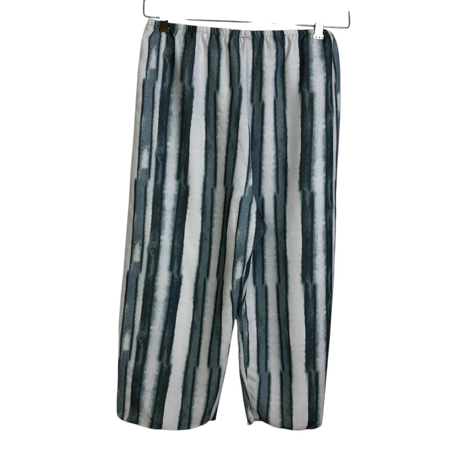 Lee Andersen Pants Womens Small Art to Wear Pull On Striped Floral Elastic USA White - Image 2