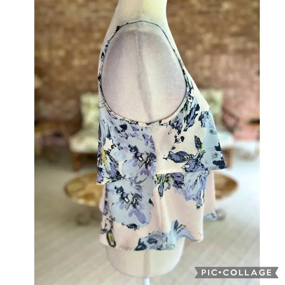 ASTR Pink Blush Floral Flounce Camisole M - Image 9