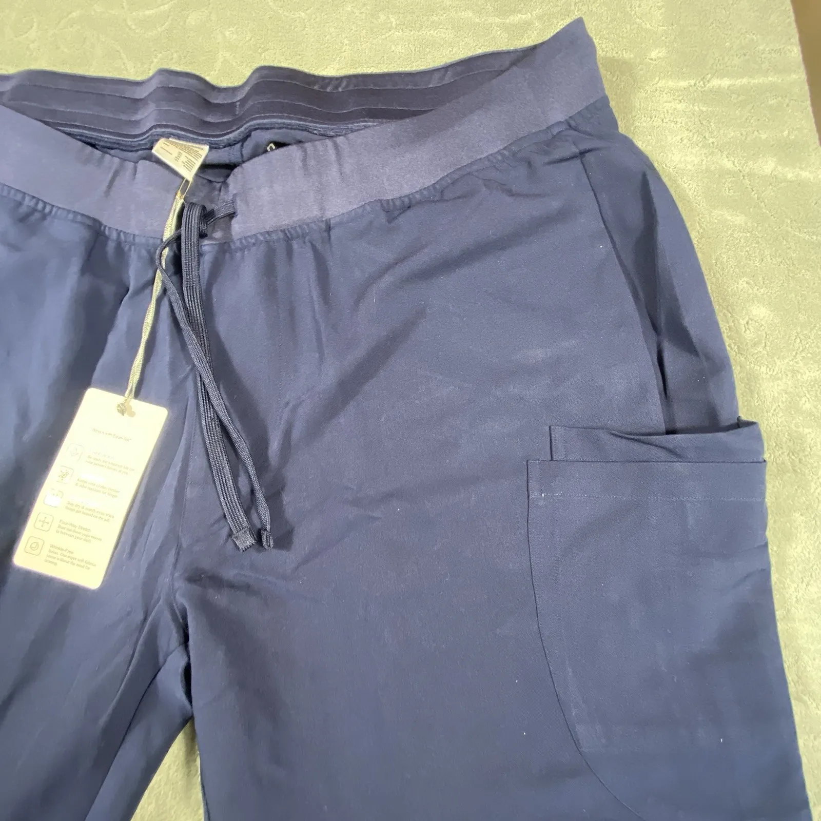 Mandala Womens Size 2XL Scrub Pants Navy Blue High Rise Stretch Pockets NWT - Image 9