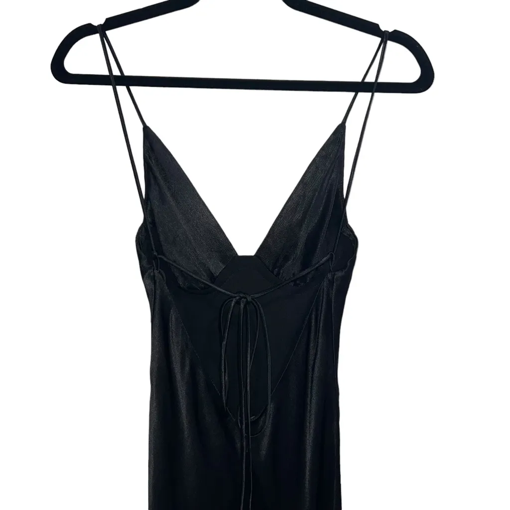 NEW NWT Bec + Bridge Ren Split Satin Maxi Dress Black - Image 8