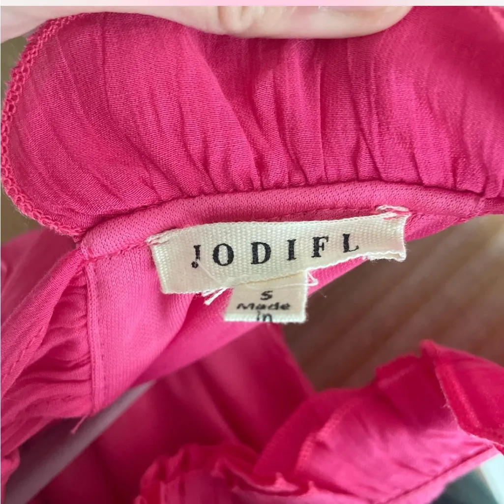 Boutique JODIFL Vibrant Pink Tiered Halter High Neck Dress - Image 5