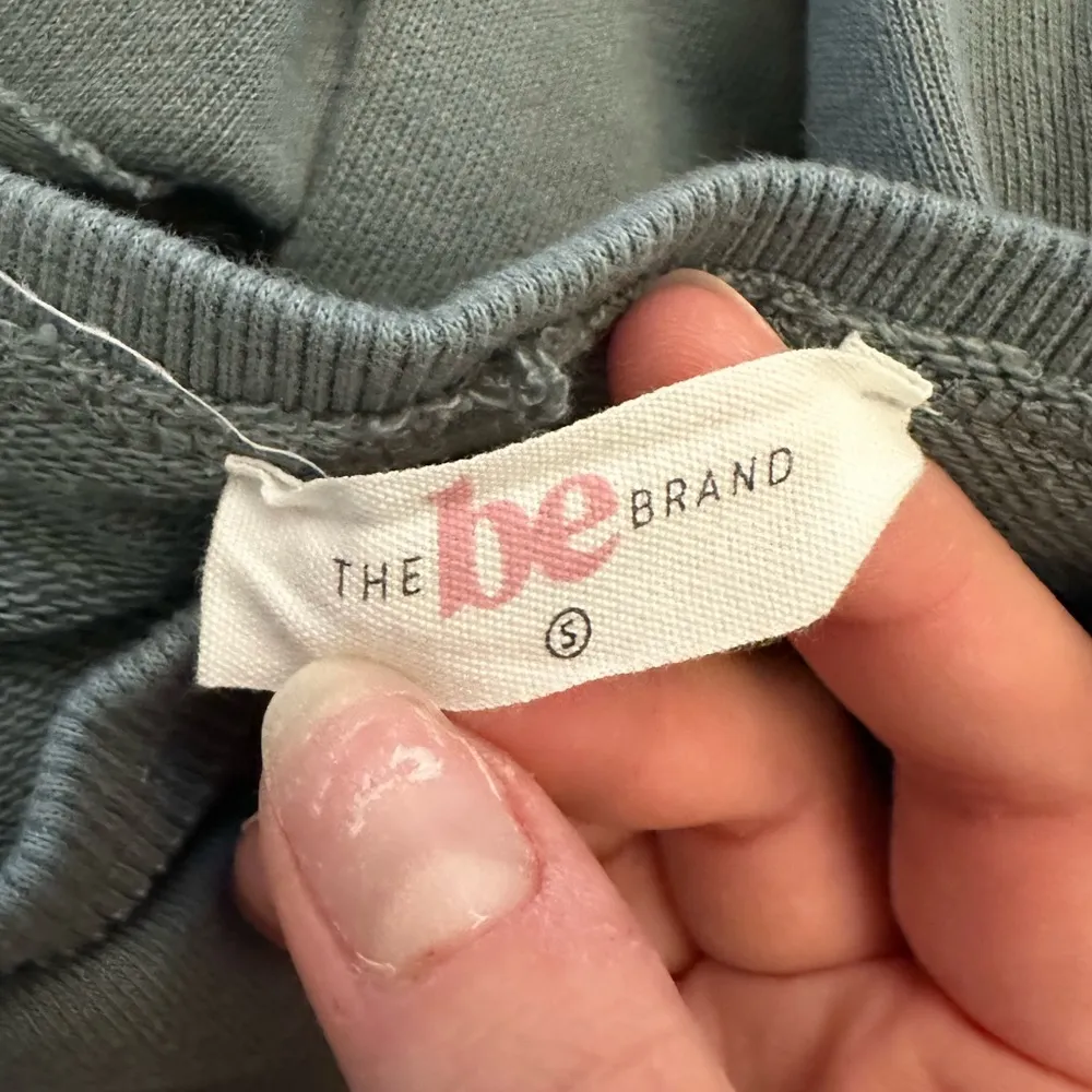 The Be Brand Cropped Henley Sweater Blue - Image 4