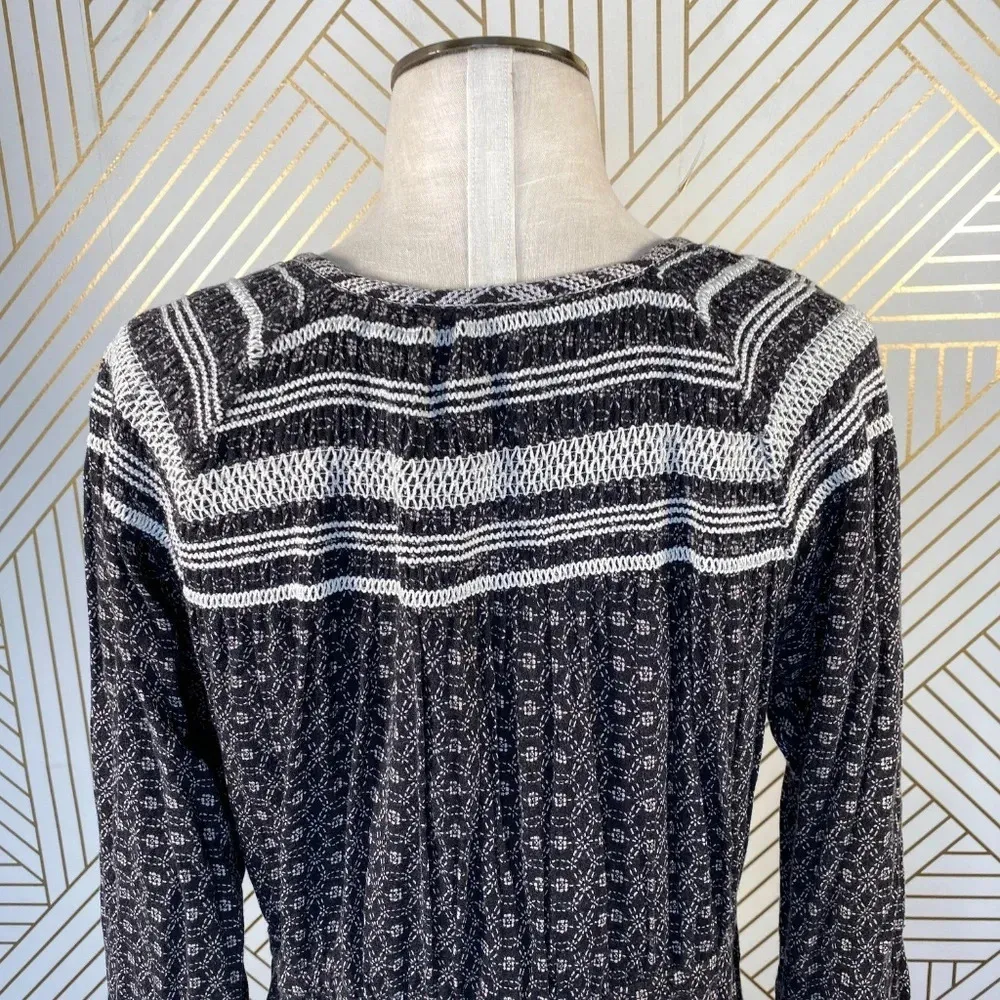 Anthropologie Holding Horses Printed Tunic Dress‎ Embroidered Gray Size Medium - Image 7