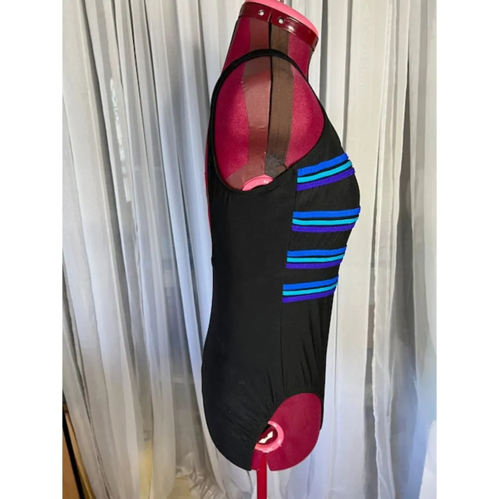 Longitude one piece swimsuit Vintage 1980s striped - Image 6