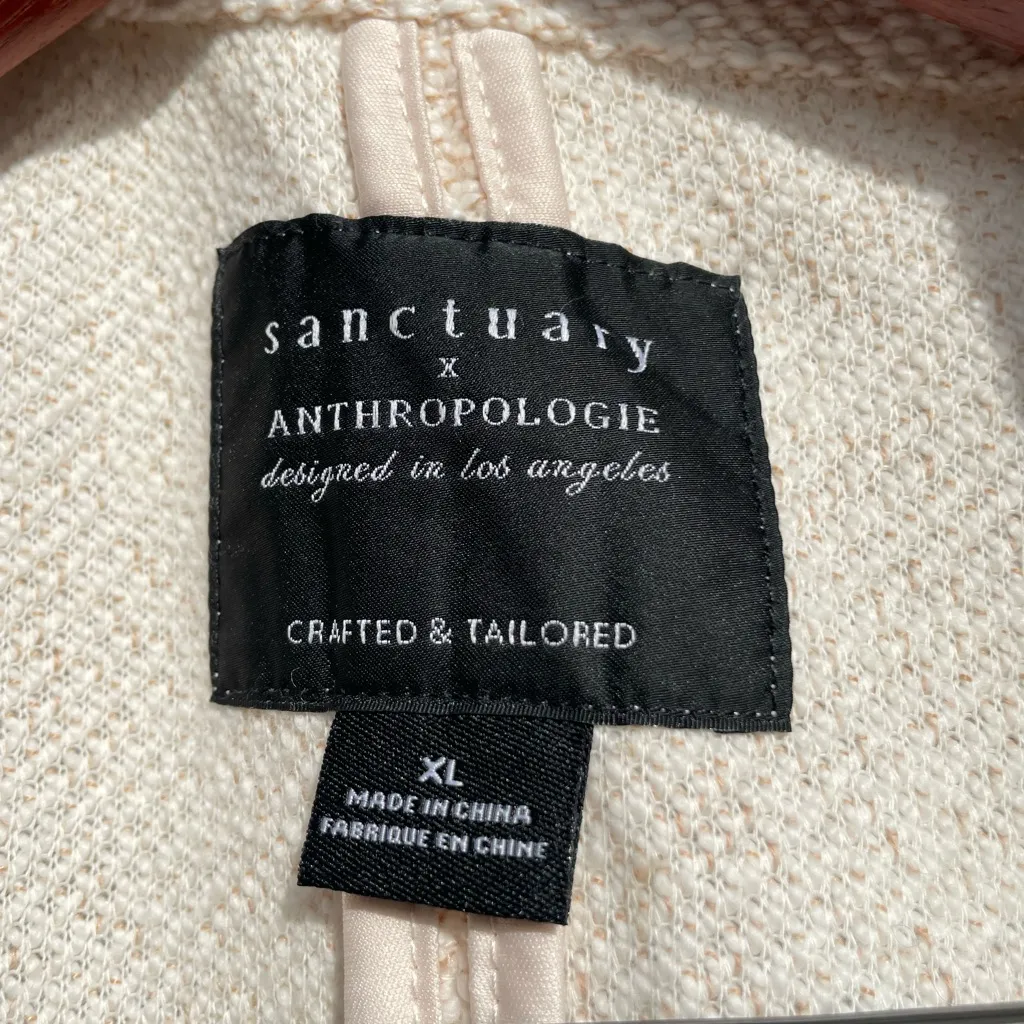 Sanctuary x Anthropologie Cream and White Bryce Blazer Boho Preppy Cottagecore - Image 3