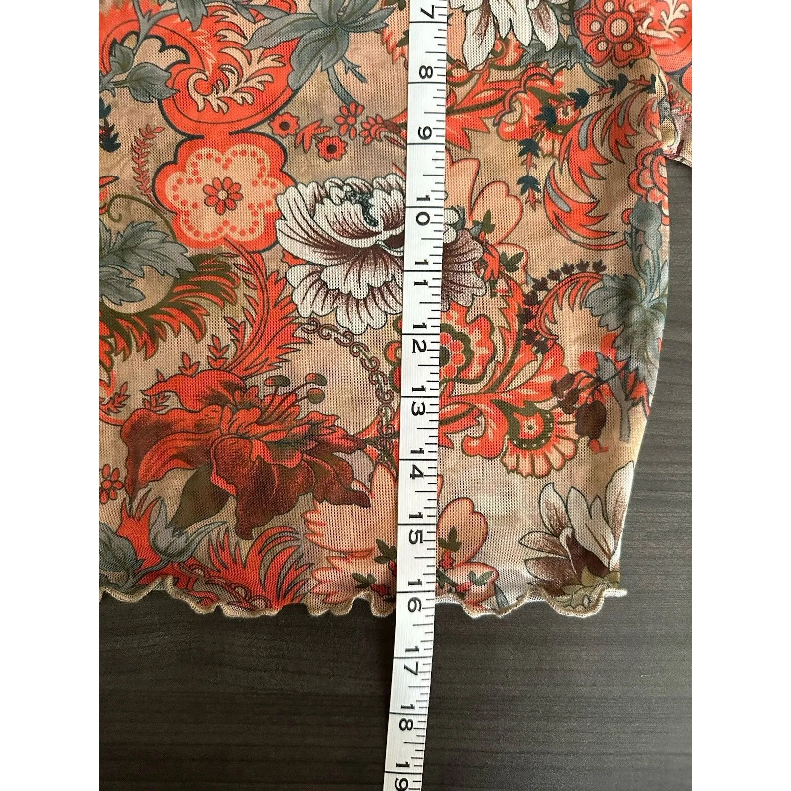 Floral Semi‎ Sheer Chiffon Crop Blouse Long Bell Sleeve Boho Y2K Festival Fall - Image 7