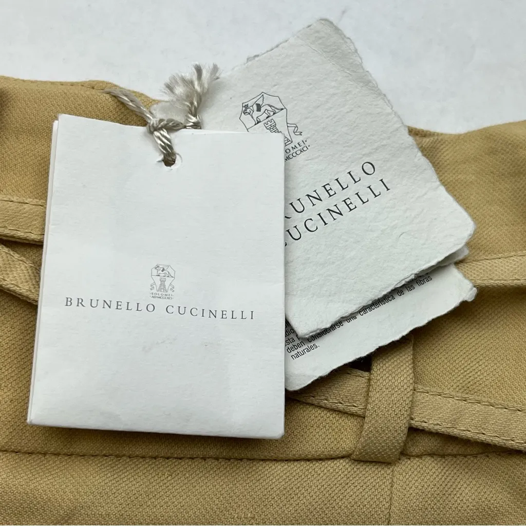Brunello Cucinelli Beige Viscose Linen Blend Pant High Waist Womens Size 4 NEW‎ - Image 8