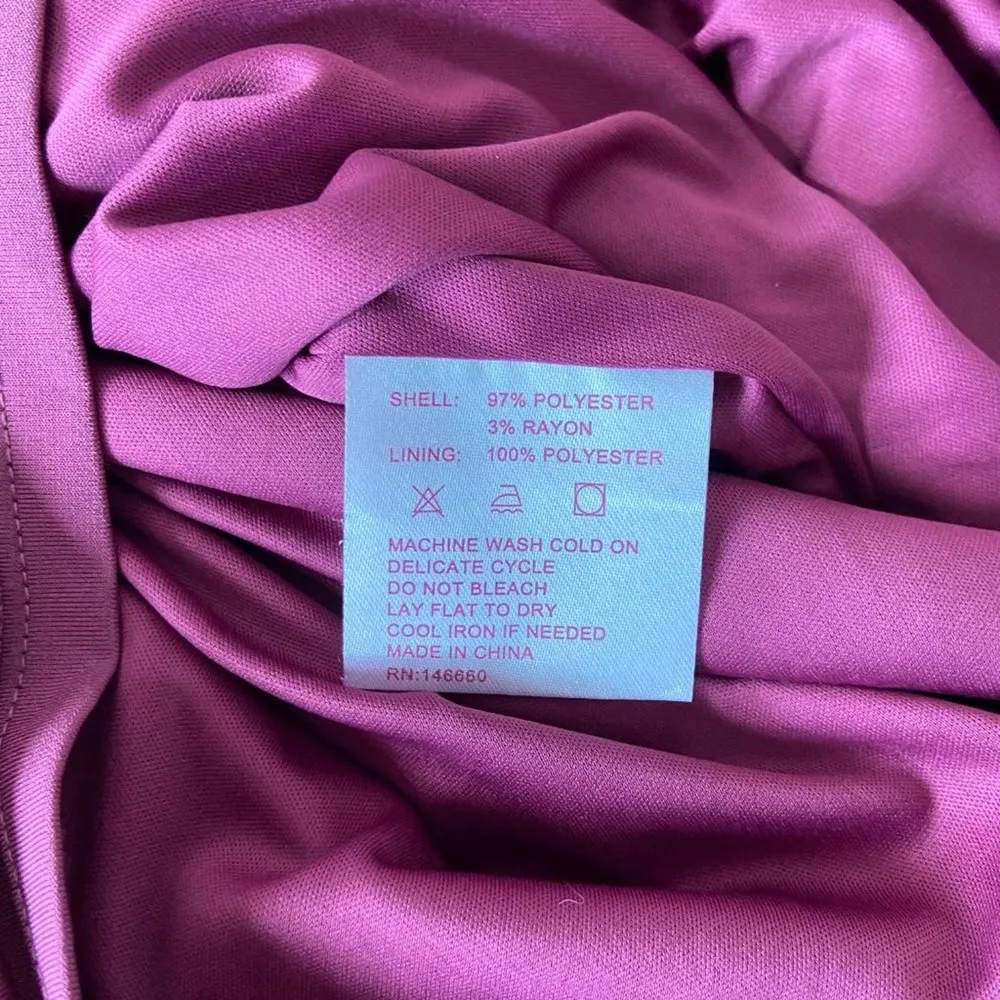 Kimi + Kai Purple Maternity Deep Berry Sleeveless Dress Sz M Red - Image 5