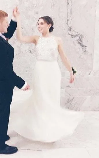 Mother Of Pearl Sequined Formal Dress - Image 3