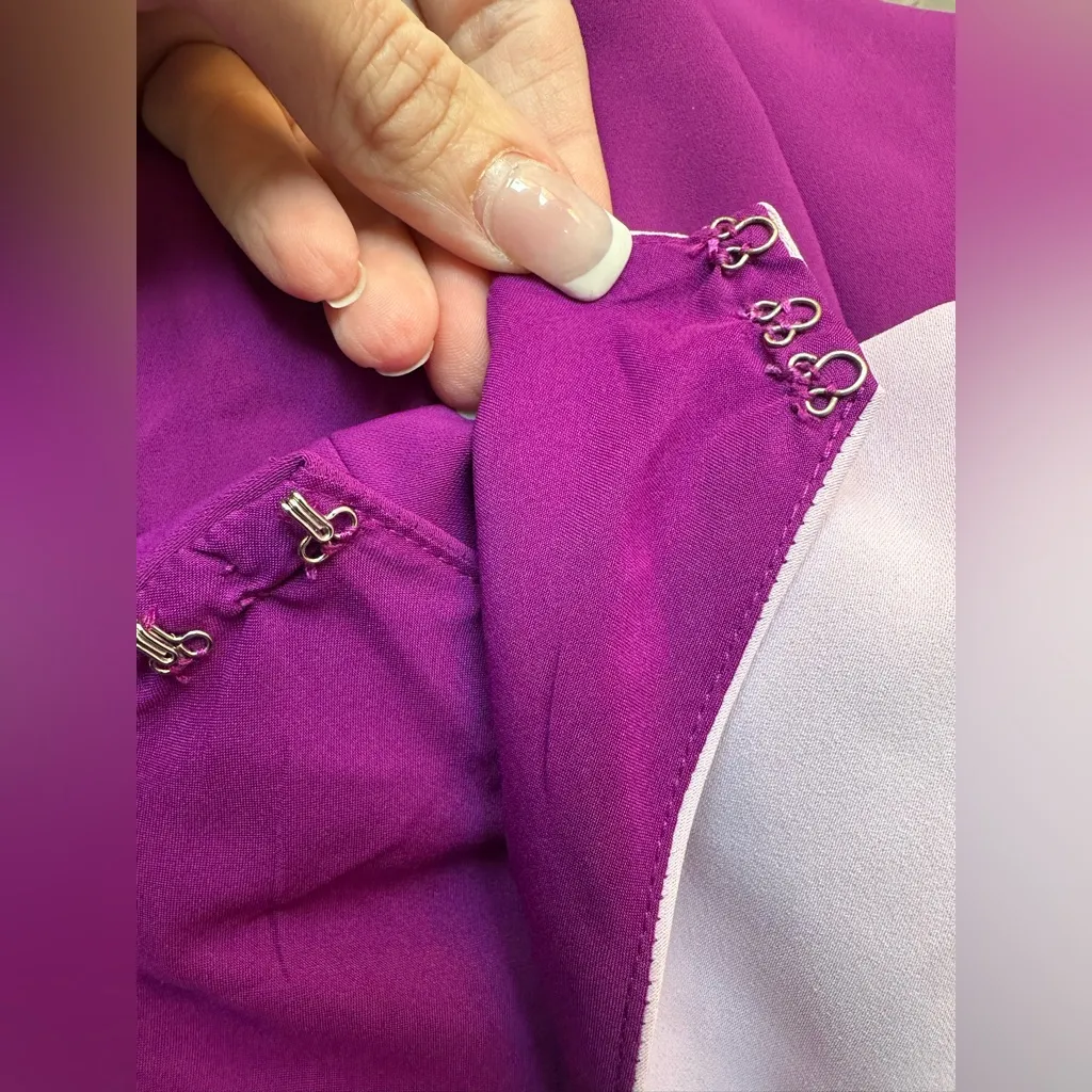 Pamella Roland Chic Party Magenta Purple Beaded Cutout Sheath Dress Size 4 - Image 9