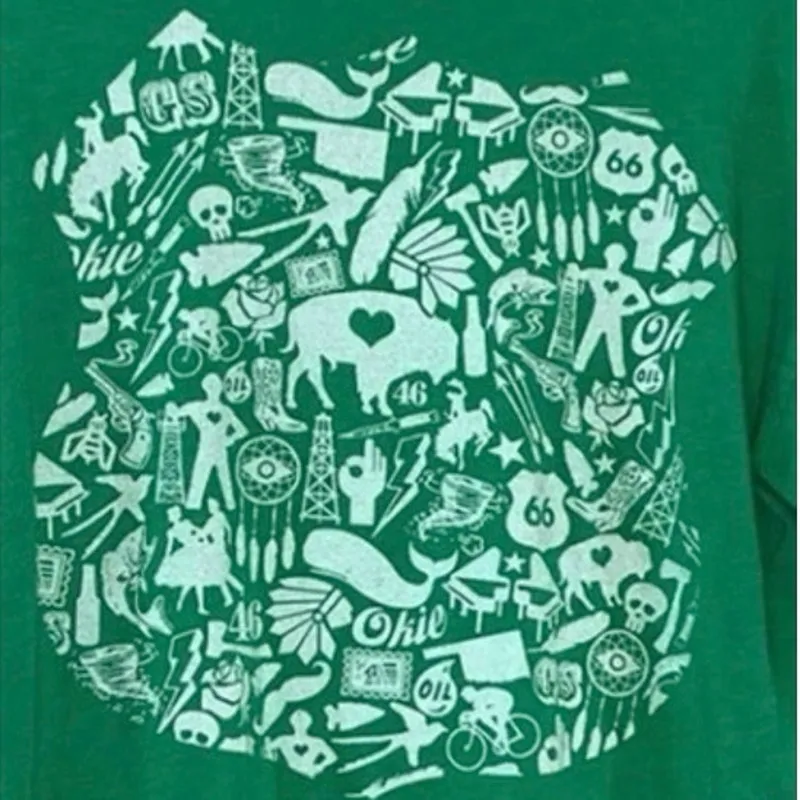 Great Scott Oklahoma Green Short Sleeve Tee Shirt - Image 2