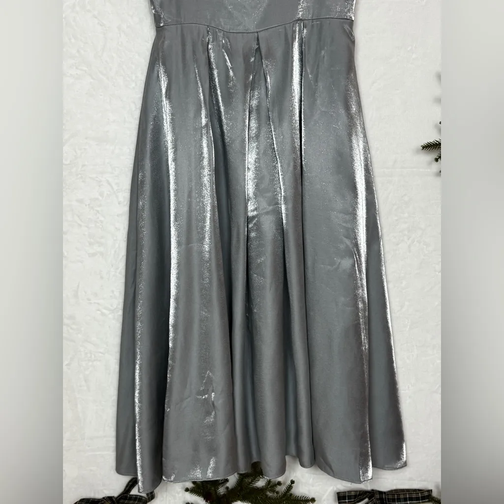 Nina Nischelle Stunning Shimmering Silver Dress SZ 10 - Image 3