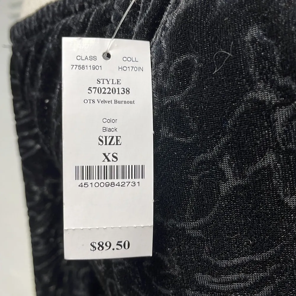 White House Black Market NWT Black Off The Shoulder Velvet Burnout Dress Size XS - Image 6