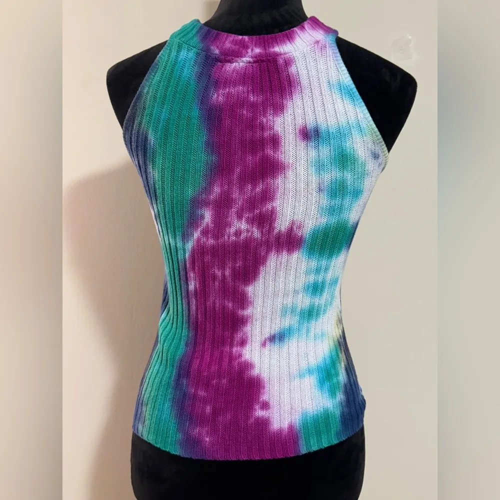 Handmade American Attitudes Tie Dye Tank Top size small - Image 5