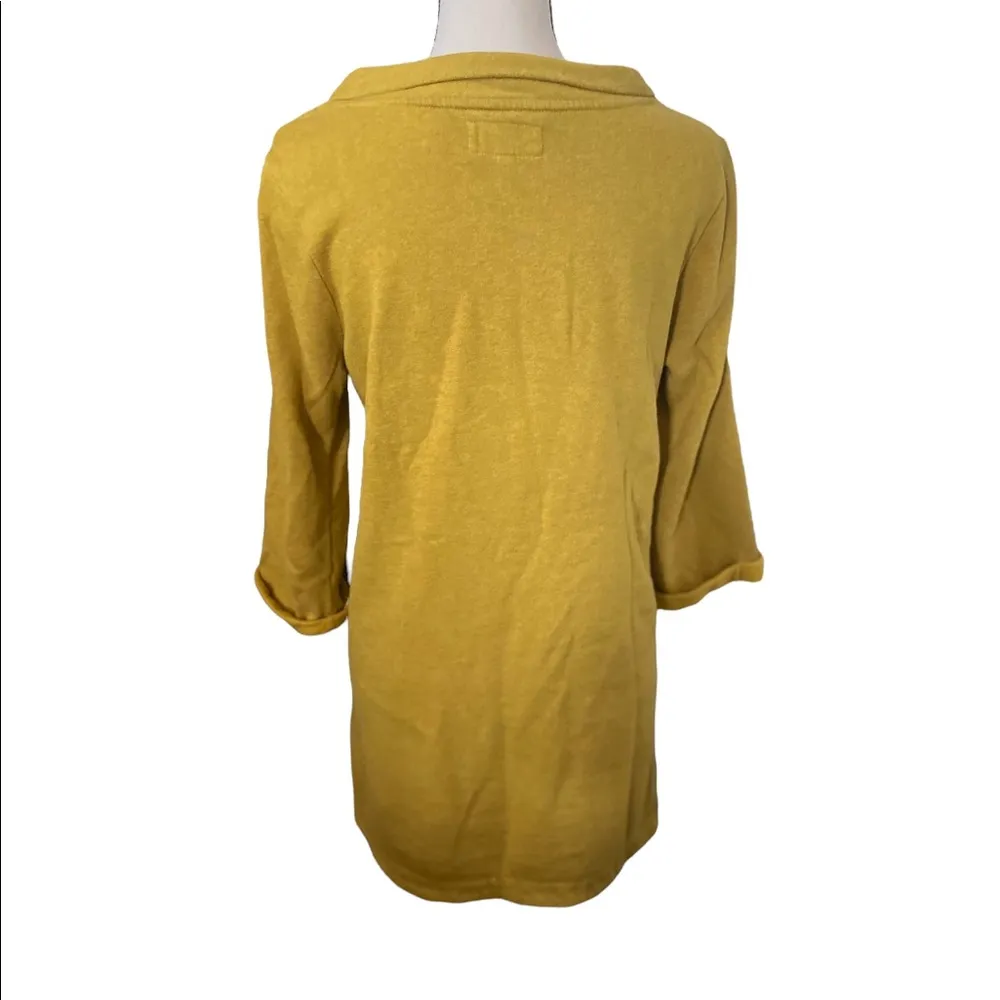 Seasalt Cornwall Mustard Yellow Crewneck Sweatshirt Dress With Pockets Size 8. - Image 3