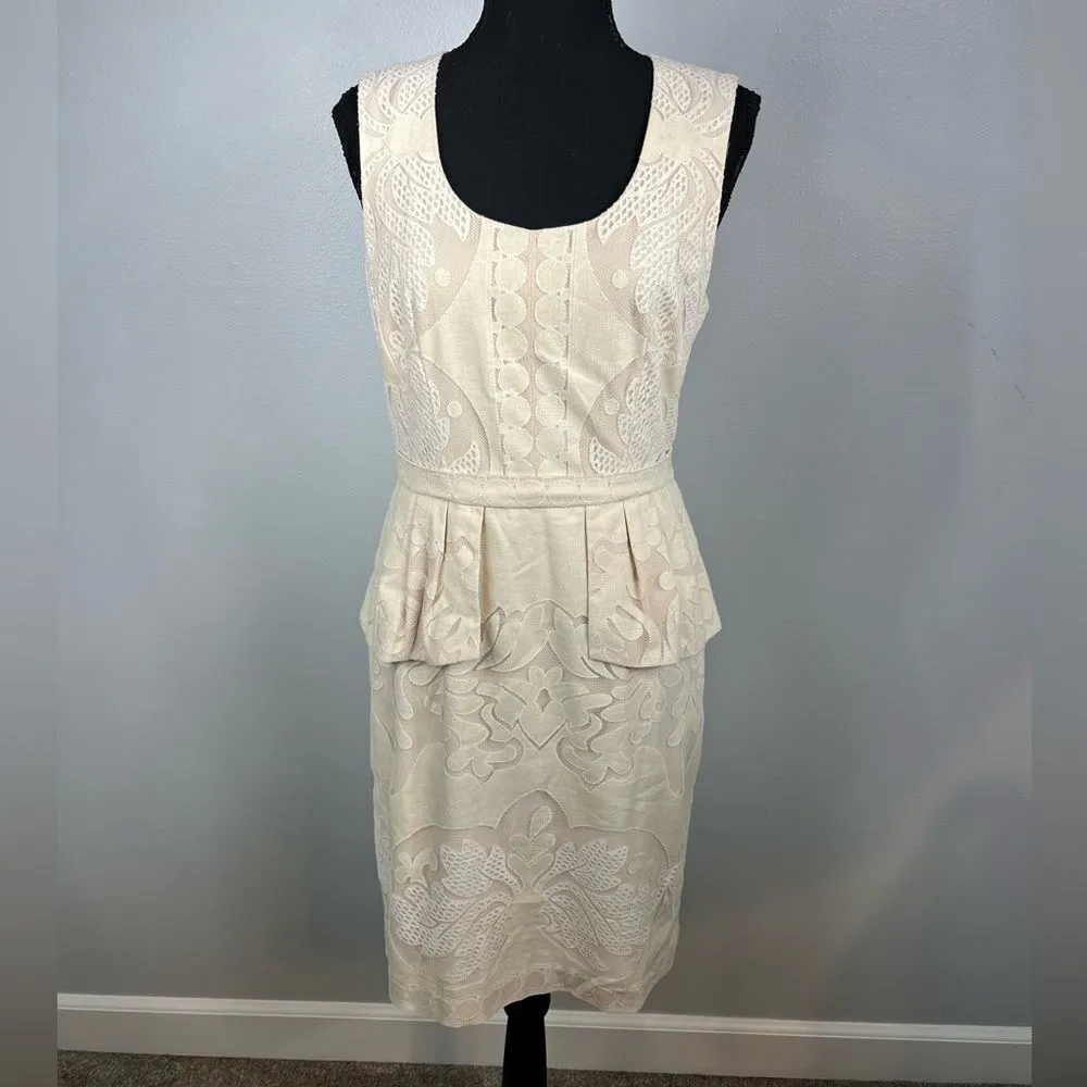 BCBGMAXAZRIA Etna Lace Peplum Sheath Dress - Image 3