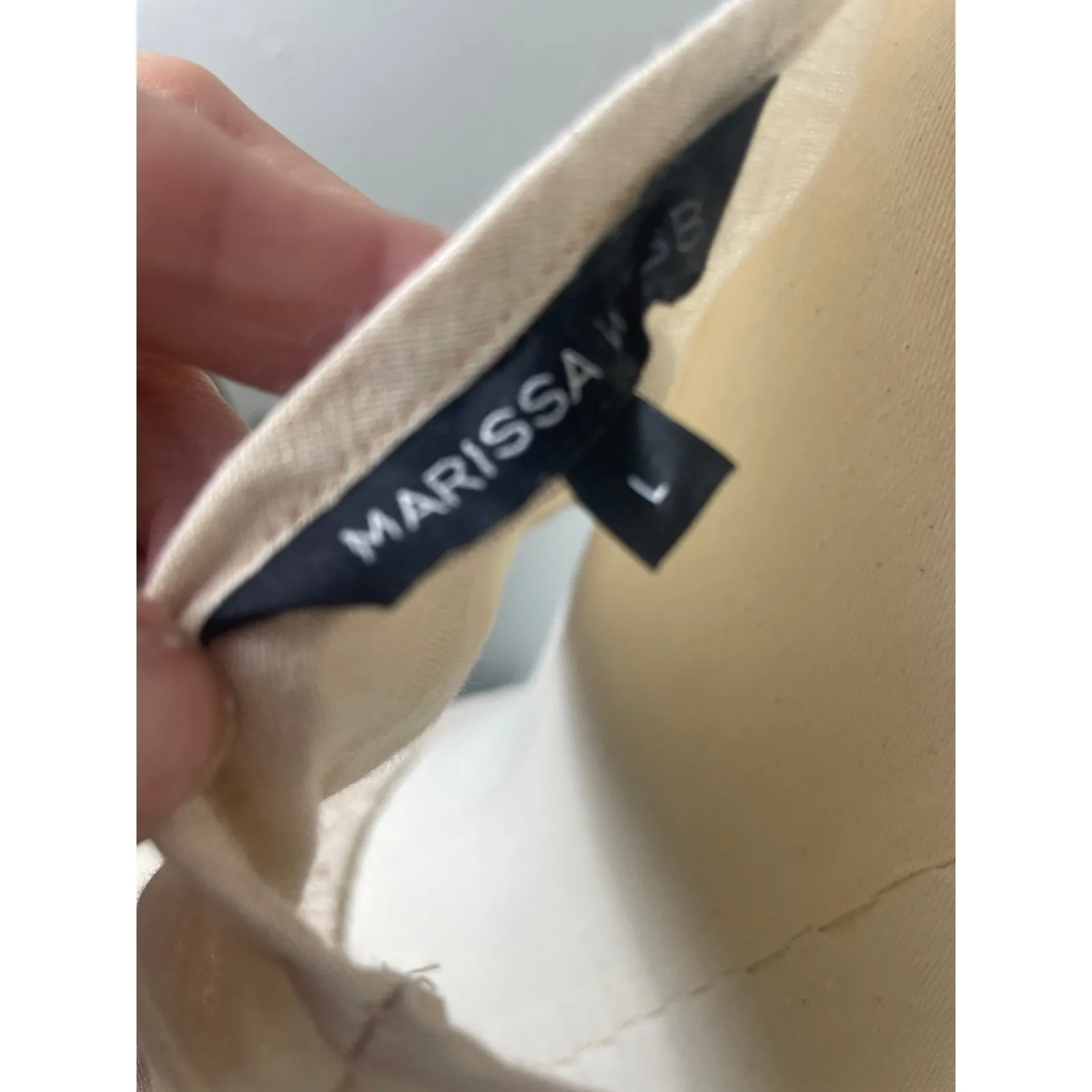 Kaia Linen Blend Cut‎ Out Mini Dress Neutral Tie Front Ruffle SleeveI'm Tan Size L - Image 6