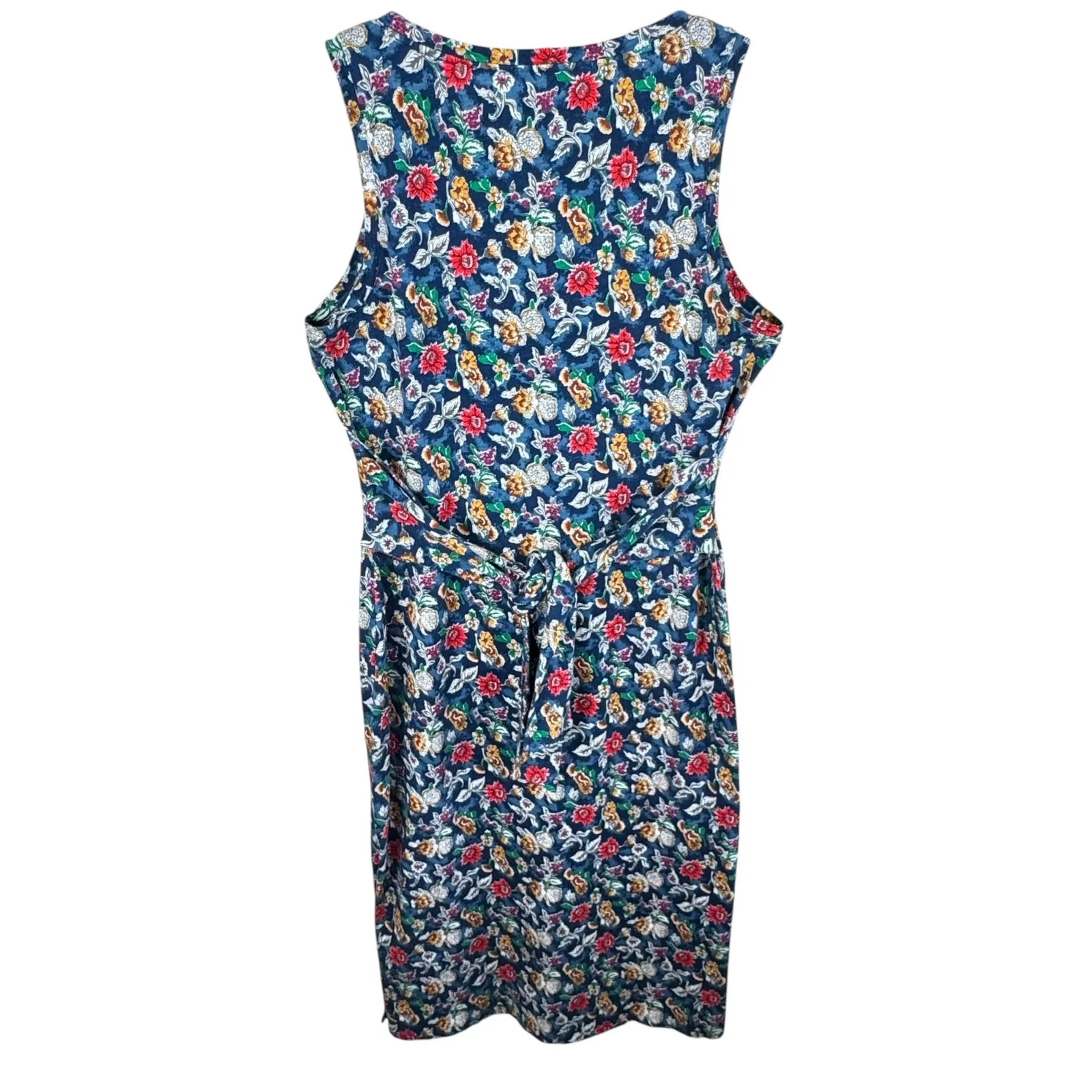 Lauren Ralph Lauren Floral Tie Front Lightweight Pullover Midi Tank Dress Sz 12 - Image 2