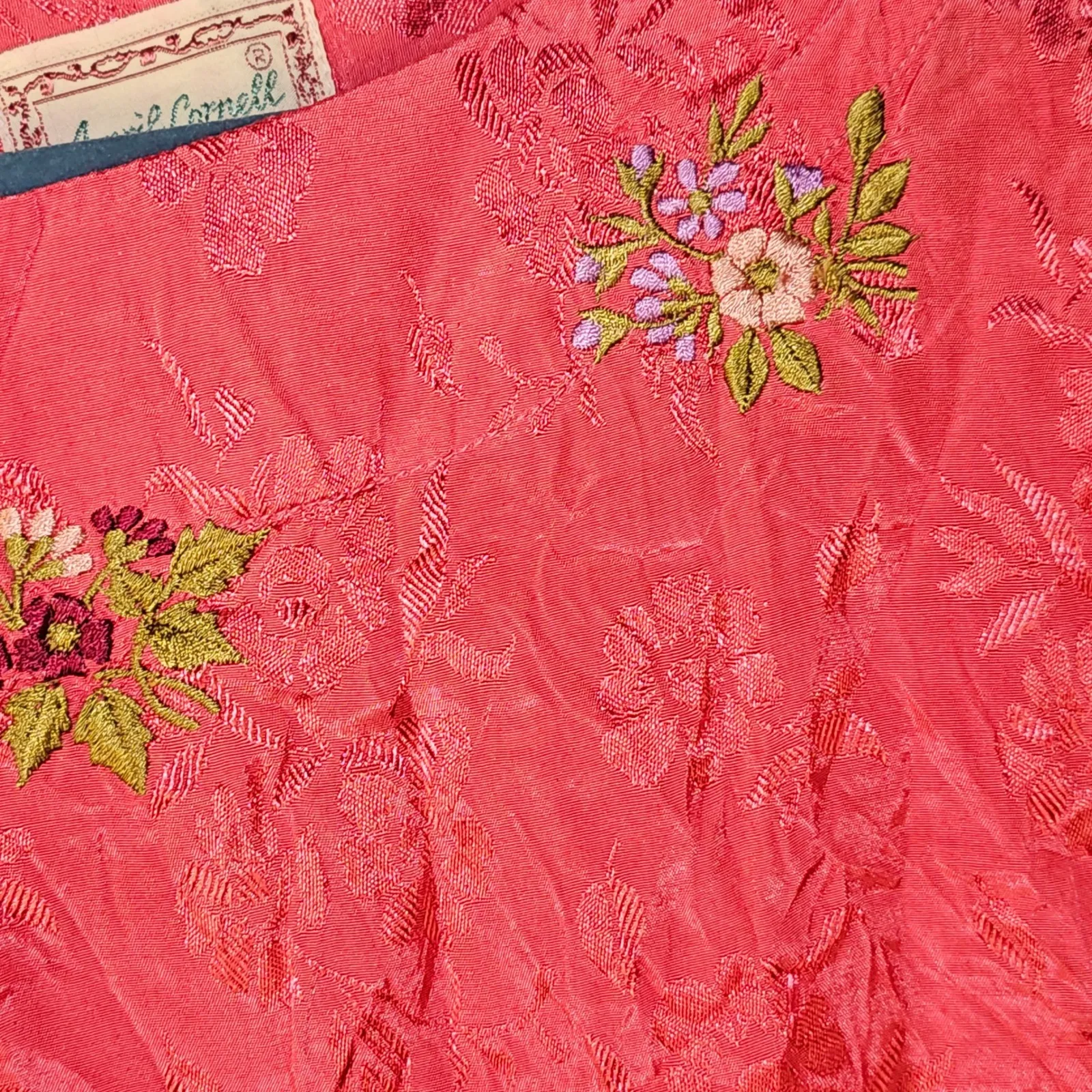 Vintage April Cornell Trading Womens‎ Pink Embroidered Short Sleeve Blouse XL - Image 3