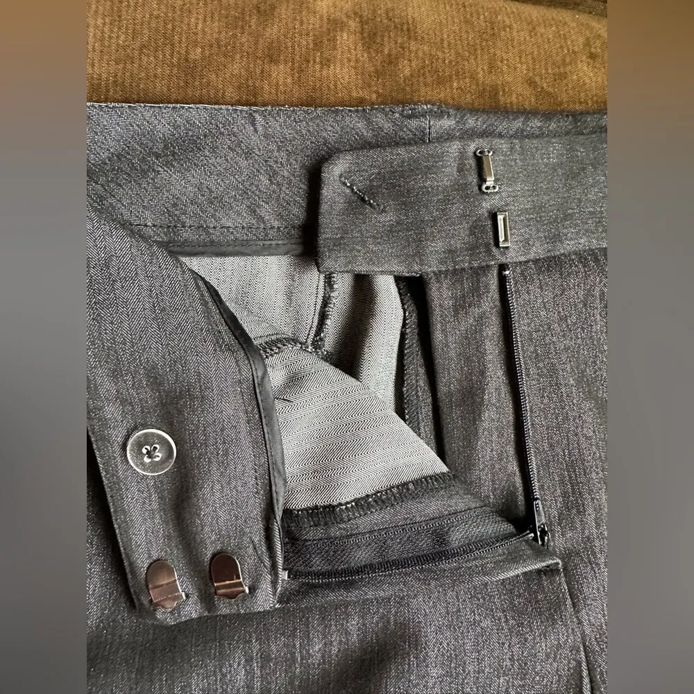 Gray Silver Wide Straight Leg Business attire With Pockets SZ 14 - Image 6