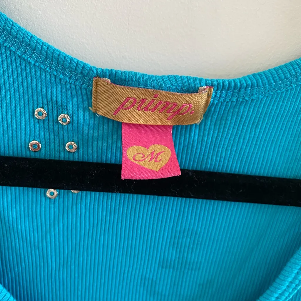 Primp Y2K Blue Rhinestone Anchor Tank Top Size Medium - Image 3