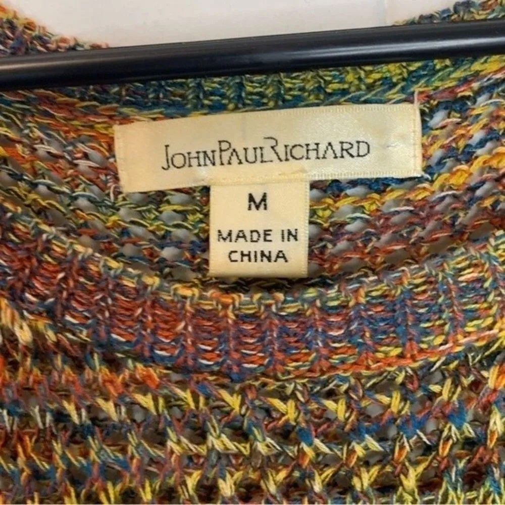 John‎ Paul Richard Multicolor Knit Top Size Medium - Image 2