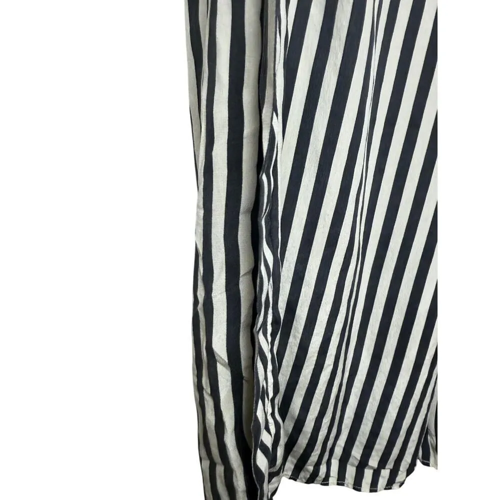 CLOSED Amelia Stripe Silk Crop Pants Sz. M Black Size M - Image 4