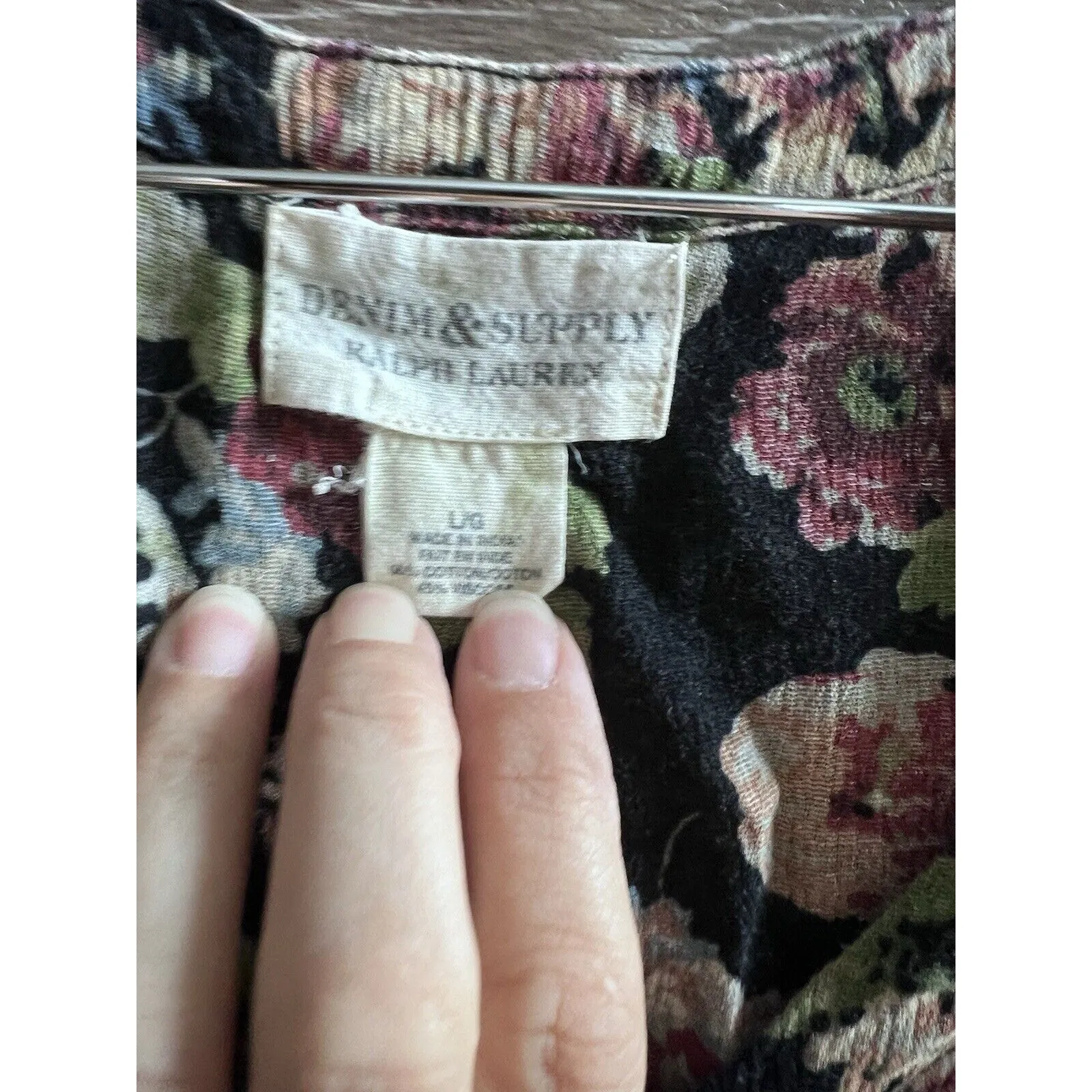 Ralph Lauren Women Tunic Top Mini Dress Size Large Pocket Floral V Neck Cottage - Image 3